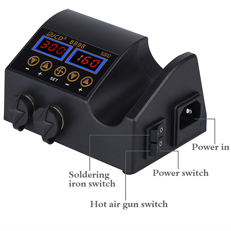 JCD 8898‑16 750W 2-in-1 LCDデジタ - 2 In 1 Soldering Rework Station 750W のレビューと価格